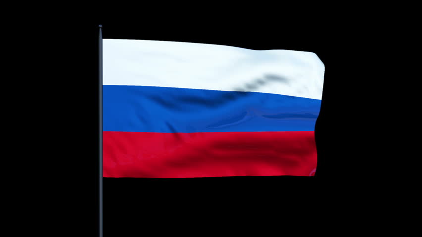 Russian Federation Flag Waving, Seamless Loop, Alpha