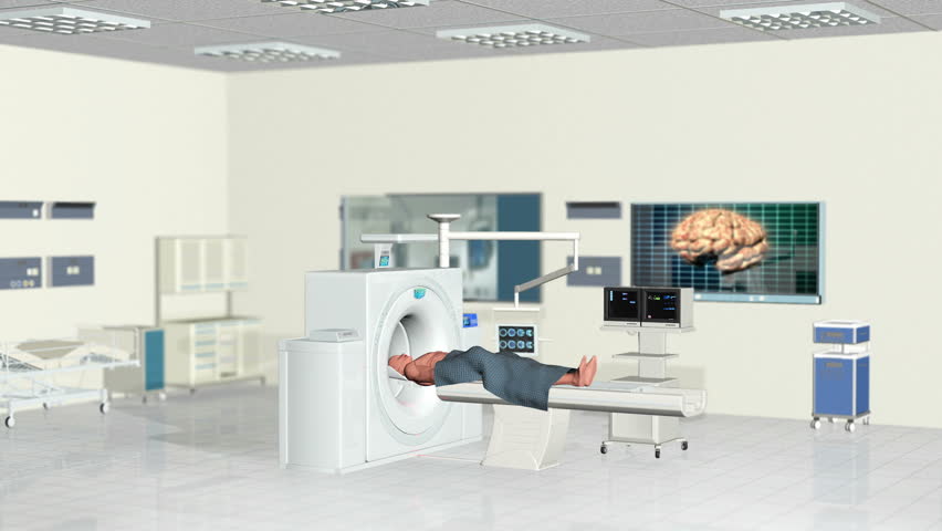 MRI Scan in a Hospital Room, Camera panning