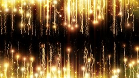 Abstract motion background, shining lights, energy waves and sparkling fireworks style particles, seamless loop able.