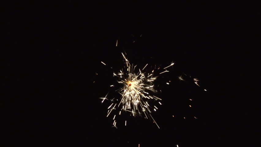 christmas sparkler with shiny glare in slow motion, high speed video