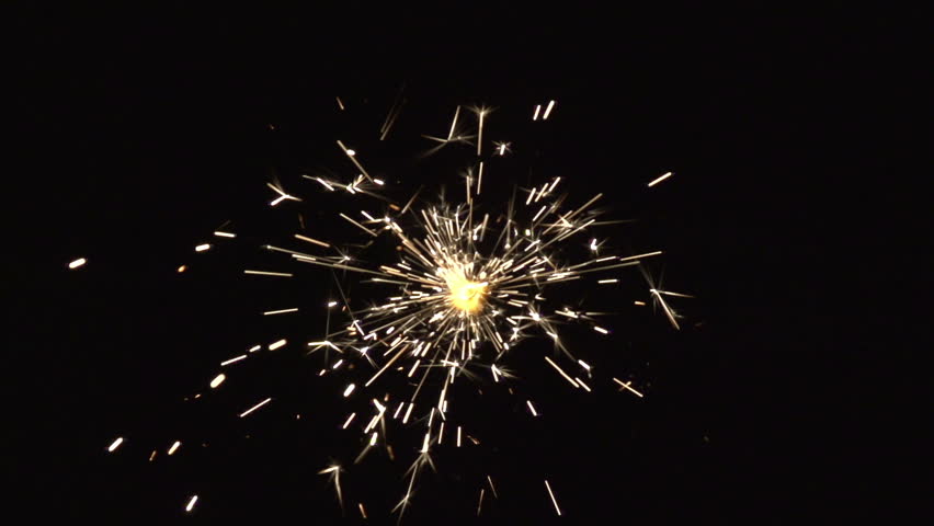 christmas sparkler with shiny glare in slow motion, high speed video