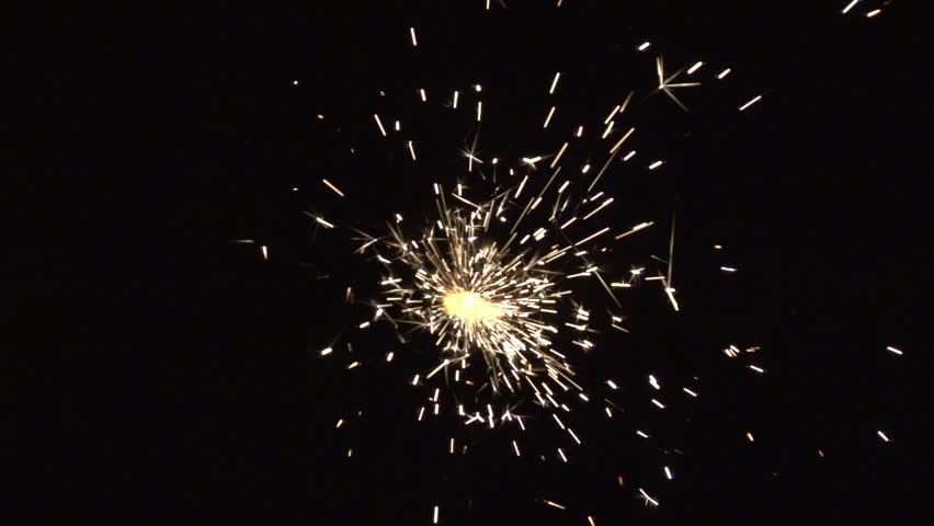 christmas sparkler with shiny glare in slow motion, high speed video
