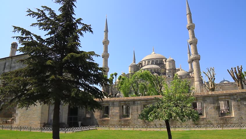 Blue Mosque. HD quality wide static video

