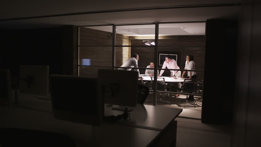 Contemporary small creative business working late through the night.  Casual young people in architecture company. | Shutterstock HD Video #4521857
