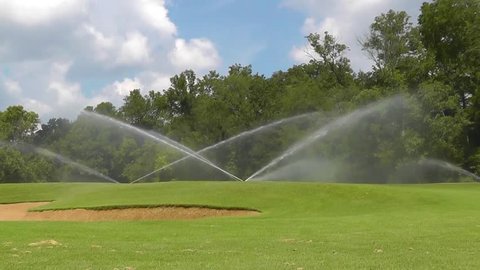 Sprinkler Irrigation System Spraying Water Stock Footage Video 100 Royalty Free 1028289272 Shutterstock