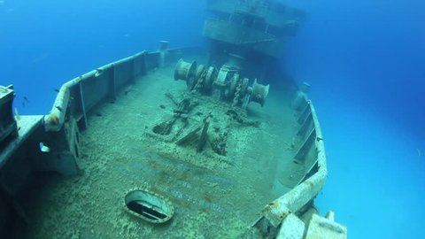 The USS Kittewake is a former US Navy vessel that was intentionally sunk off Grand Cayman in the Caribbean.  The wreck serves as an artificial reef and makes a fantastic scuba dive.