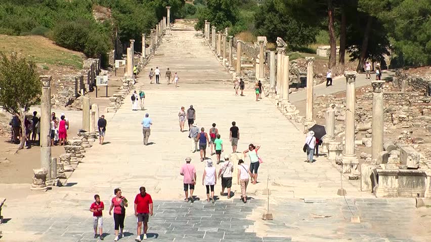 Street of Ephesus (Efes) - ancient Greek city in present day Izmir, Turkey