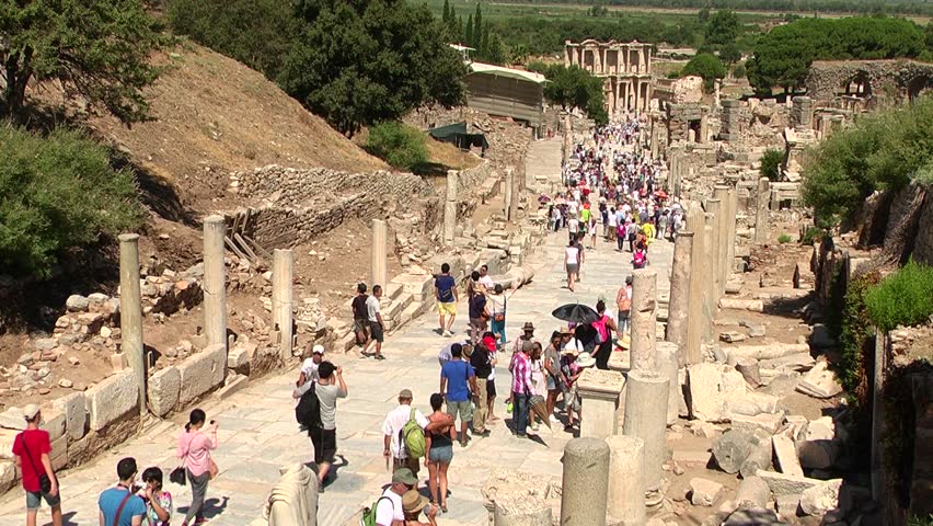 Street of Ephesus (Efes) - ancient Greek city in present day Izmir, Turkey