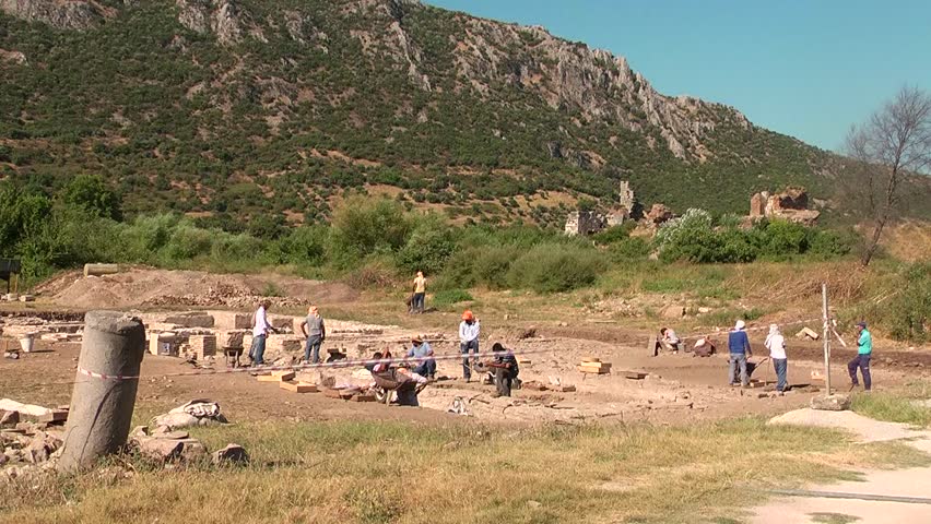 archaeological excavations in Ephesus (Efes) - ancient Greek city in present day