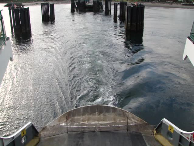 Washington State Ferry pulling away from Edmonds dock. 