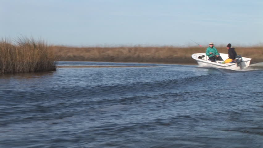Boat running channels in Louisiana Marsh.