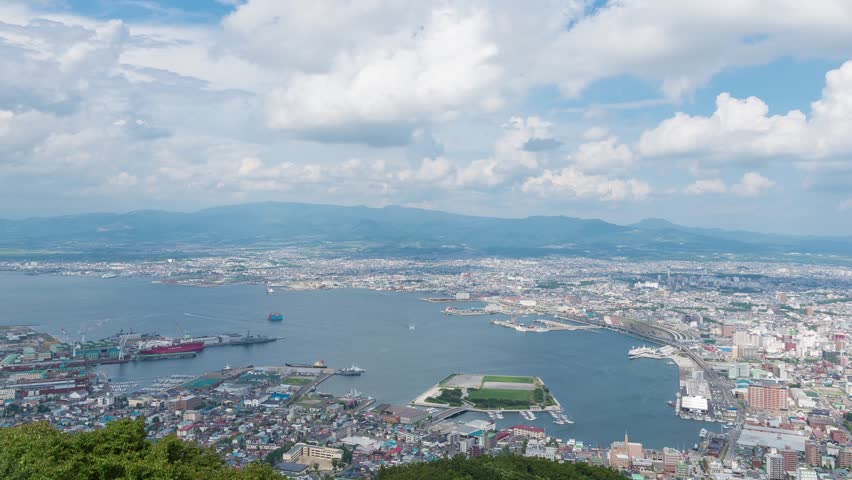 time lapse of Hakodate Bay Area, from the top of Mt.Hakodate