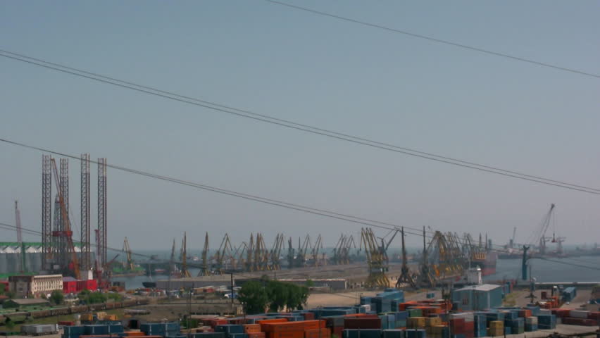 Industrial port with electric pillar