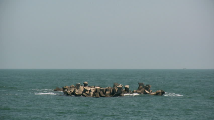 Rocky island surrounded by sea