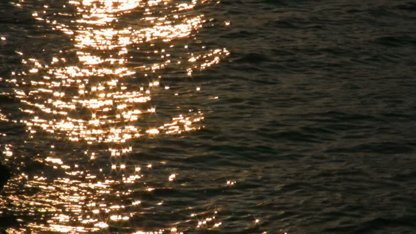 Sunset sea glitter
