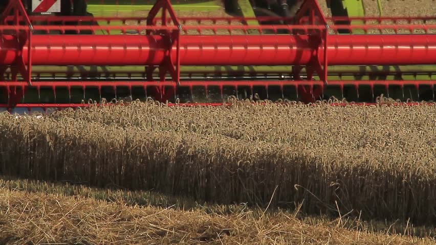 Closeup of a combine harvester