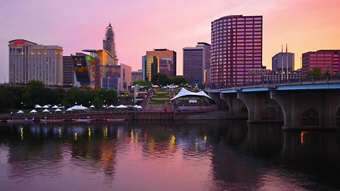 Downtown Hartford, Connecticut skyline from across the Connecticut River.