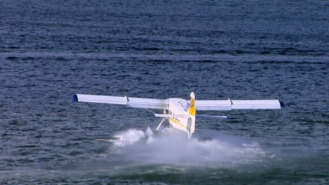 A seaplane moving on the water