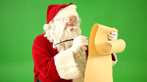 Santa Claus writing on list