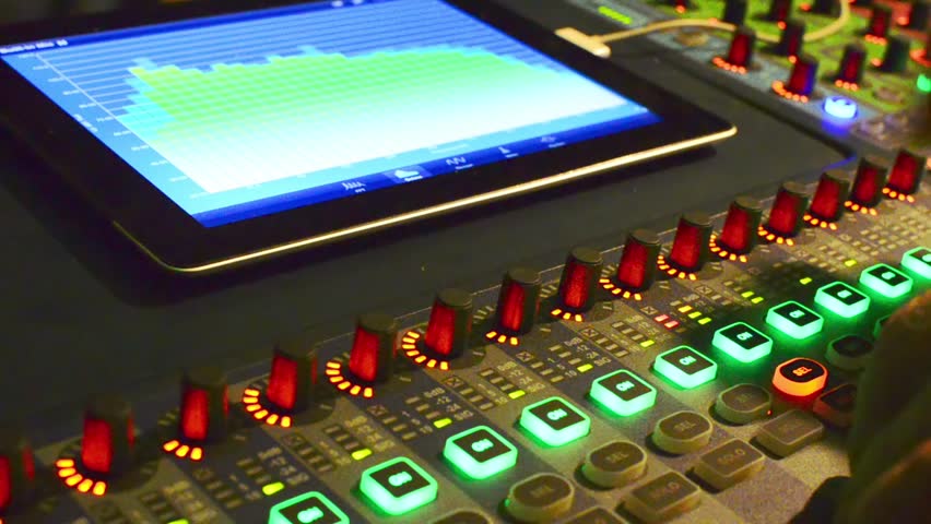 Professional studio audio mixer with VU Meters