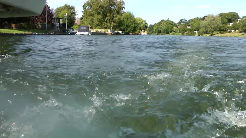 Wake from a motor boat