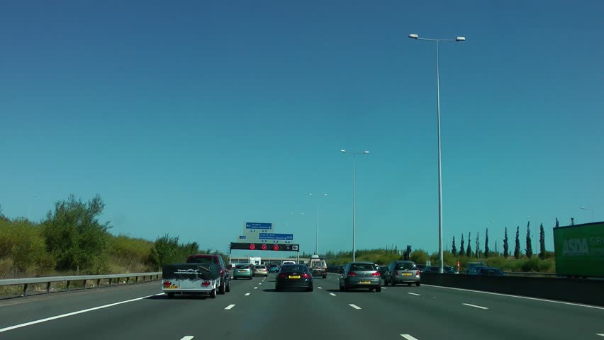 Driving along the Motorway in Summer (M25 London)