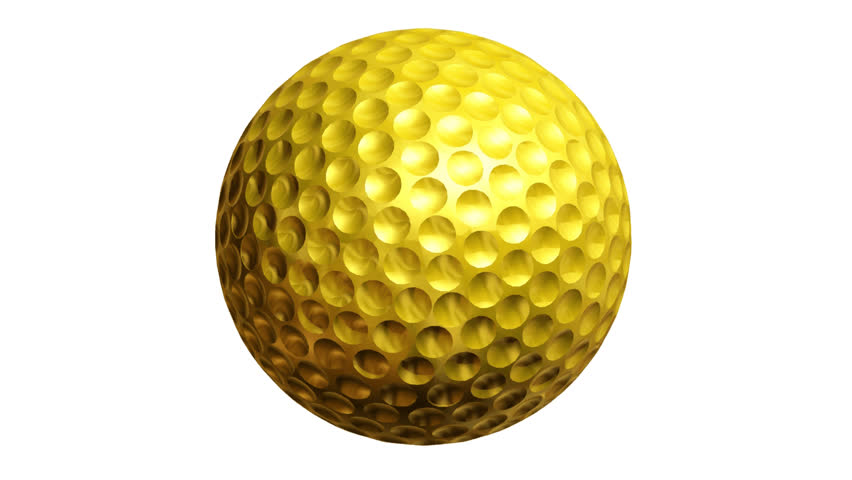 half profile view golden golf ball Stock Footage Video (100% Royalty ...