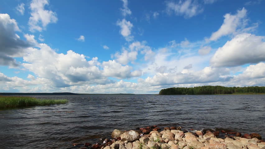 landscape with Vuoksa lake in Russia