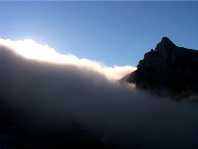 fog over mountain peak