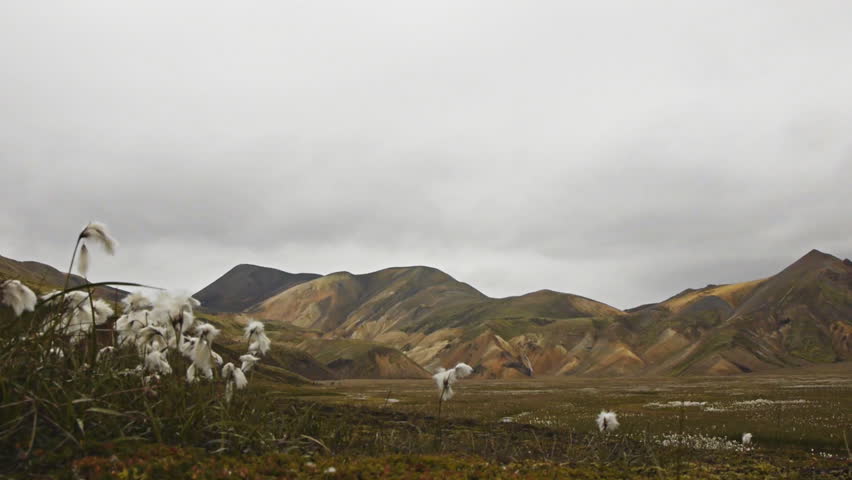 view of volvanic landmannalaugar plateau ground view