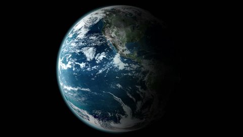 Earth Rotating, The World Spinning, Full Rotation, Seamless Loop - Realistic Planet Turning 360 Degrees