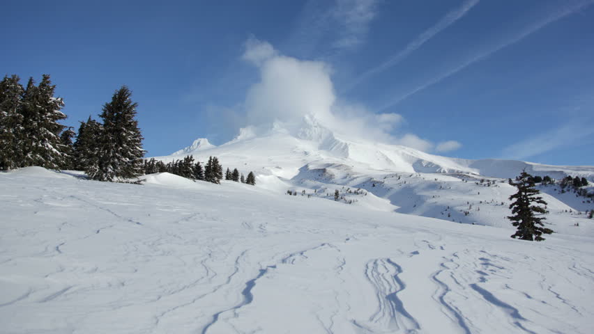 Timelapse shot of clouds over Mt. Hood, Oregon USA