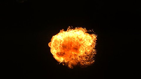 Slow motion shot fire ball explosion