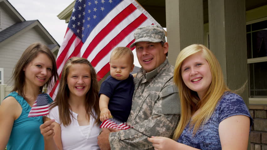 Portrait of American military family