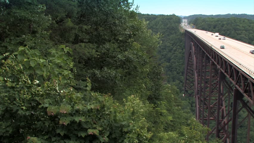 The New River Gorge Bridge spanning the New River. 