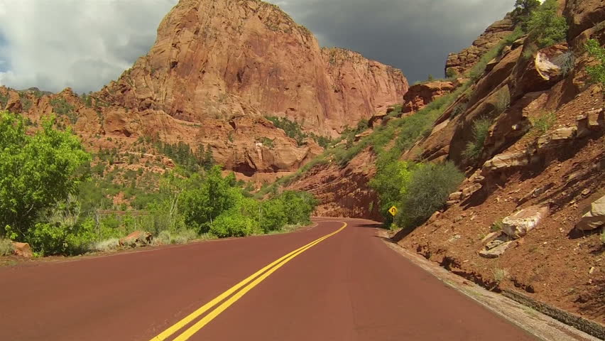 Beautiful Kolob Canyon red mountain drive Point Of View. Beautiful Kolob Canyon part of Zion National Park. Part of the Colorado Plateau, Great Basin and Mojave Desert of southwest Utah.