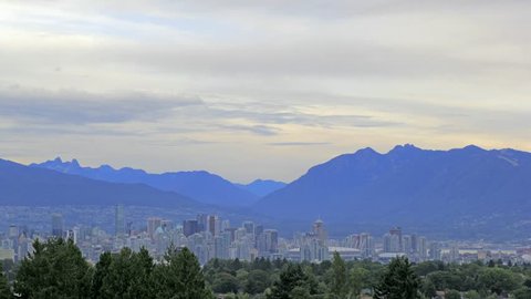 Nature Landscape and Urban Cityscape of Vancouver BC British Columbia Canada with Two Lions Cypress Grouse Mountains Time Lapse 1920x1080