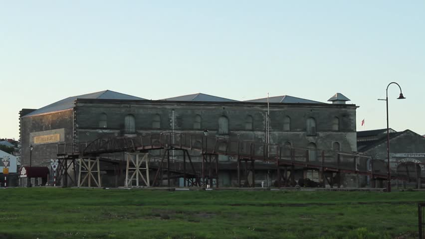 Back side of historic building in Oamaru New Zealand 