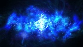 Abstract motion background, shining lights, stars, particles, energy waves, seamless looping.