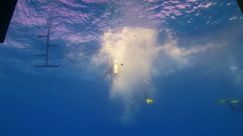 Divers preparing to dive, Red sea
