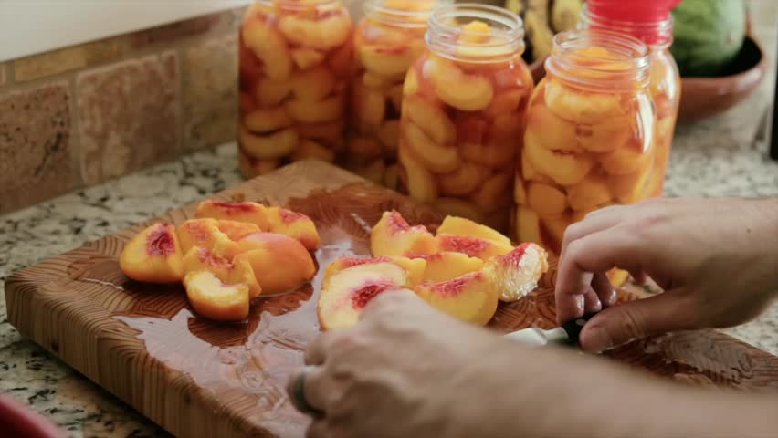 Preserving peaches for food storage