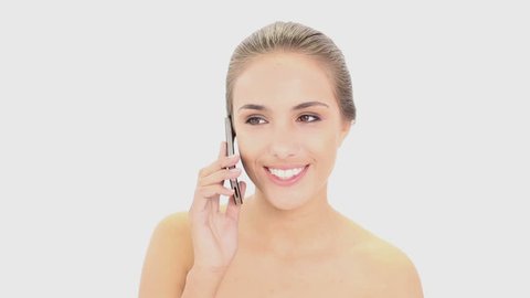 Beautiful Model Talking On Her Smartphone Stock Footage Video (100% ...