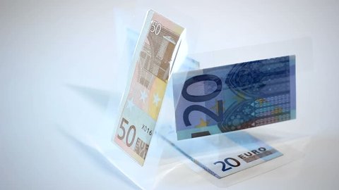 Focus on protected banknotes in foil