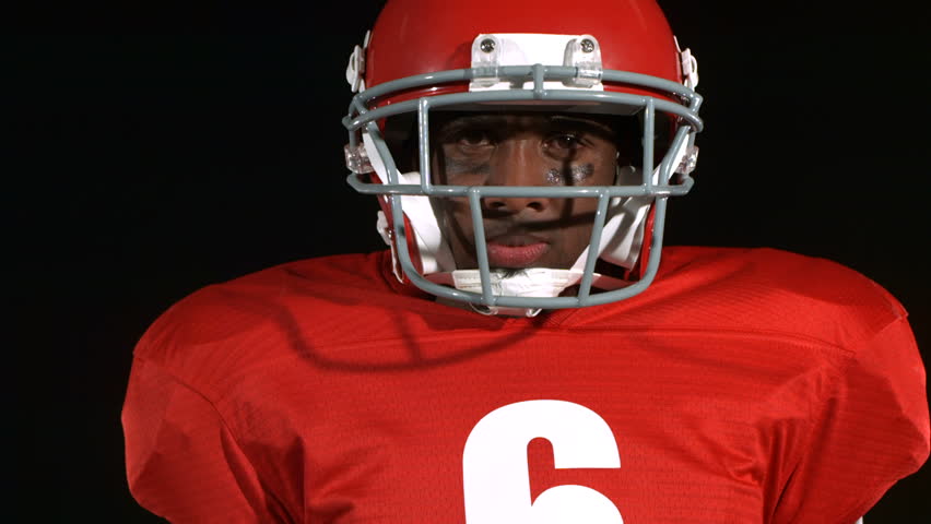 Closeup portrait of football player