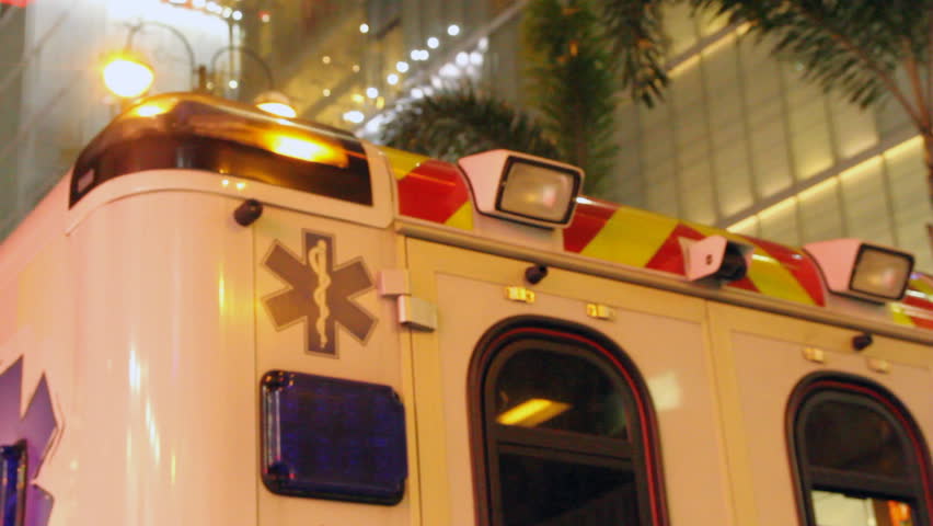 Ambulance flashing lights