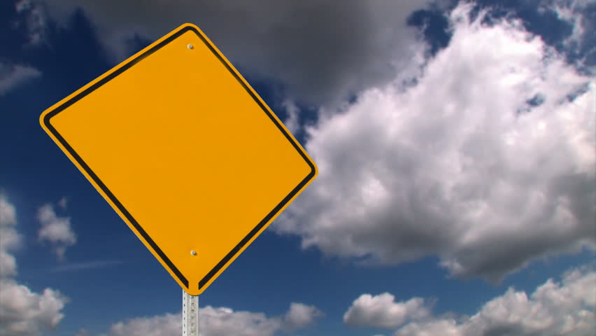 A blank yellow road sign.