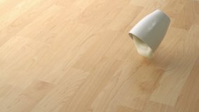 Dropping cup of milk and breaking on wooden floor shooting with high speed camera, phantom flex. - Powered by Shutterstock - Get 15% off with code: PIKWIZARD15