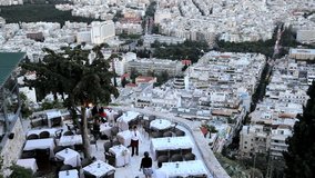 A romantic rooftop restaurant on Lykavittos Hill with views of Athens, Greece - Powered by Shutterstock - Get 15% off with code: PIKWIZARD15