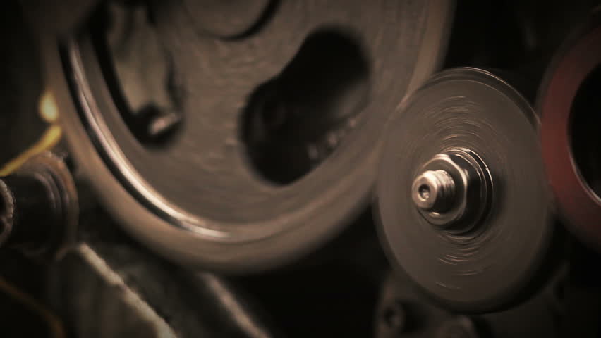 Close-up of rotating gears