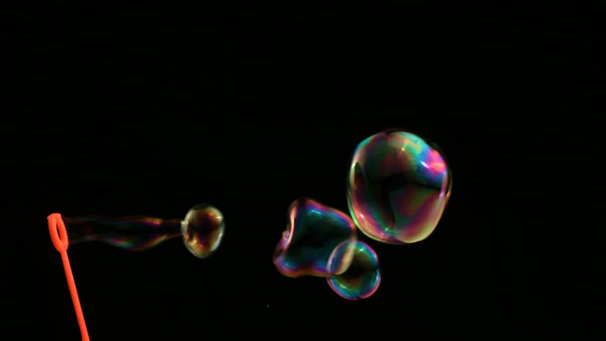 Colorful Bubbles Over Black Background Stock Footage Video (100% Royalty-free) 4636688